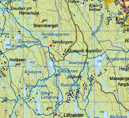 Kart over Furunabb og omr&aring;det rundt