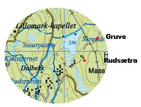 Kart som viser veien til gamle kobbergruva